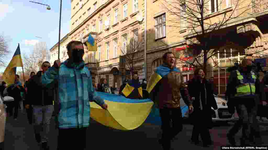 Вулицями Львова 19 лютого понад пів тисячі небайдужих львів&lsquo;ян вийшли на Марш єдності за Україну