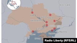 Города в Украине, по которым были нанесены 24 февраля российские удары.