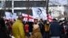 Supporters of Mikheil Saakashvili protest near a court in Tbilisi. (file photo)