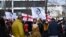 Supporters of Mikheil Saakashvili protest near a court in Tbilisi. (file photo)