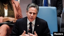 ԱՄՆ-ի պետական քարտուղար Էնթոնի Բլինքենը ՄԱԿ-ի Անվտանգության խորհրդի նիստում, Նյու Յորք, 17 փետրվարի, 2022թ.