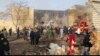 The crash site in the Iranian city of Tabriz.