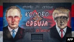 Një murale në Beograd me mbishrkimin "Kosova është Serbi"