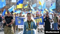 Під час Маршу захисників України у День Незалежності. Київ, 24 серпня 2021 року