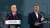 Orbán Viktor miniszterelnök (b) és Magyar Péter, a Tisza Párt elnöke. Képünk illusztráció
