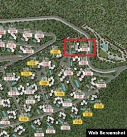 Фрагмент плана застройки курорта Six Senses Kaplankaya c номерами вилл