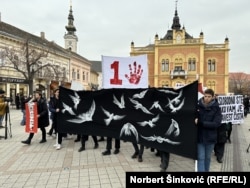 Studenti na protestu u Novom Sadu, 13. decembar 2024.