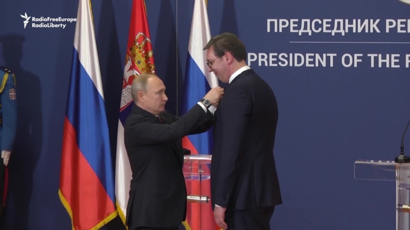 Putin Awards State Honors To Serbian President Vucic