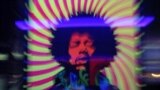 Un poster cu Jimi Hendrix la clubul Marquee din Londra.