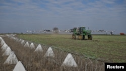 Anti-tank defenses known as "dragon's teeth" are common throughout Ukraine, as well as parts of Russia, including the Kursk region.