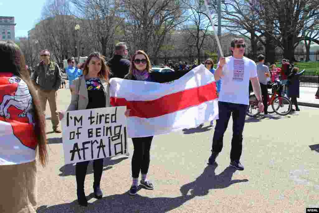 USA - the protest supporting Belarus opposition in Washington DC near the White House