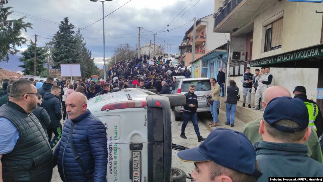 Протест во Кочани поради пожарот во дискотеката „Пулс“ во која на 16 март 2025 загинаа 59-мина, 17 март 2025