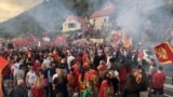 Montenegro -- Protest against the "fascism and clericalization" of Montenegrin society in Cetinje, September 12, 2021