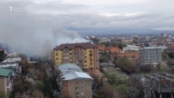 Пожар в шестиэтажном жилом доме в Худжанде