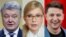 A combo photo shows presidential candidates Petro Poroshenko,Yulia Tymoshenko and Volodymyr Zelenskiy