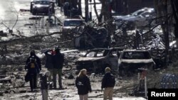 Место взрыва автомобиля в американском Нэшвилле