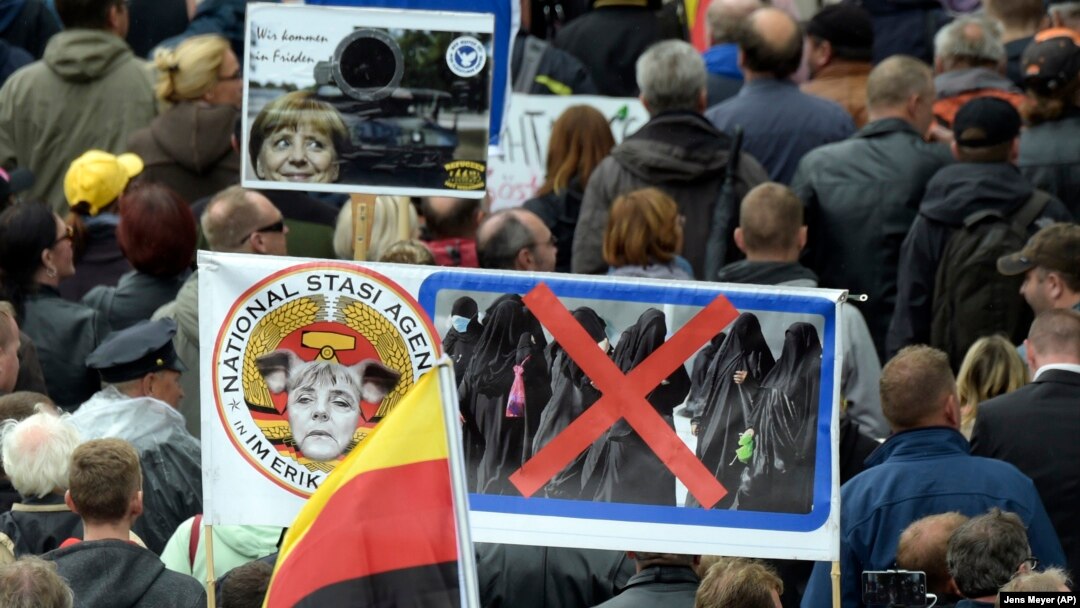 Дэманстрацыя PEGIDA (Патрыятычныя эўрапейцы супраць ісламізацыі Захаду). Архіўгнае фота. 