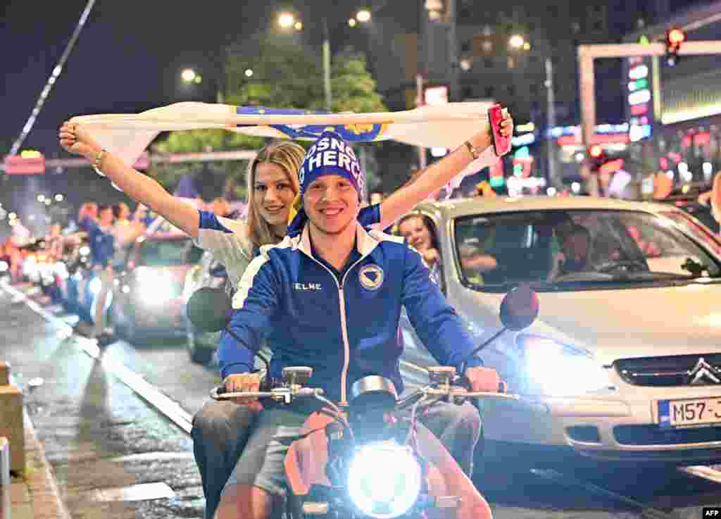 Slavlje na ulicama Sarajeva nakon pobjede selekcije BiH nad Katarom, 24. juna 2026.
