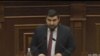 Armenia - Vahagn Aleksanian, a deputy from the ruling Civil Contract party, speaks in theparliament, Yerevan,April 13, 2021.