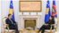Kryetari i Lidhjes Demokratike të Kosovës në opozitë (LDK), Lumir Abdixhiku, pritet nga atëherë presidentja e Kosovës, Vjosa Osmani, korrik 2025.