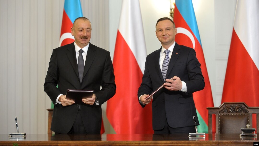 Polşa prezidenti Andrzej Duda və Azərbaycan prezidenti İlham Əliyev. 27 iyun, 2017