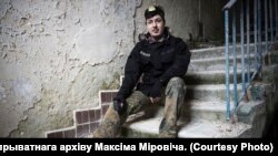 Максім Міровіч у Прыпяці ля Чарнобыльскай АЭС.