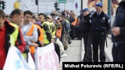 Protest penzionisanih boraca, Sarajevo, mart 2012.