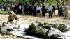 Armenia - U.S.-trained Armenian military medics demonstrate their skills after a graduation ceremony near Yerevan, 28Aug2015.