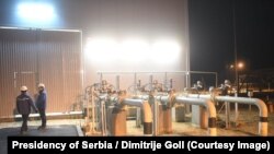Predsjednik Srbije Aleksandar Vučić na otvaranju novog gasovoda Balkanski tok u Gospođincima.