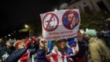 Opposition suppporters attend a rally in Tbilisi on November 4.