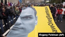 Учасники акції протесту в Москві вимагають звільнення Олега Сенцова, 10 червня 2018 року