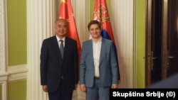 Sekretar Komiteta Komunističke partije Kine provincije Šandong Lin Vu i predsednica Skupštine Srbije Ana Brnabić, Beograd, Srbija, 9. septembar 2024.