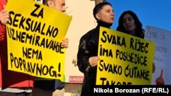 S jednog od protesta protiv seksualnog uznemiravanja. Podgorica, decembar 2024.