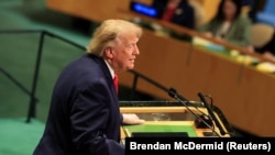 Президент США Дональд Трамп на трибуні в ООН, Нью-Йорк, 22 вересня 2026 року