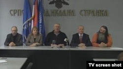 Serbia, Belgrade, Vojislav Seselj and his associates 24jan2016