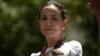 Lidera opoziției din Venezuela, Maria Corina Machado, la un miting la Caracas, în august 2024.