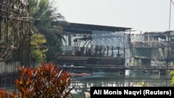 ღამის კლუბის დამწვარი შენობა. 7 დეკემბერი, 2025.
