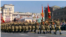 Kyrgyz soldiers march in a parade in Moscow on Red Square.