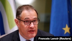 Fabrice Leggeri a Frontex éves jelentését ismerteti Brüsszelben 2020. január 17-én