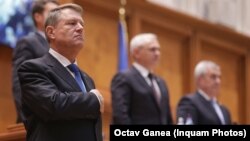 Preşedintele Klaus Iohannis la ședința solemnă a Parlamentului de la București, 28 noiembrie 2018