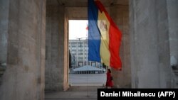 Arcul de Triumf de pe strada Ștefan cel Mare din Chișinău (Daniel Mihăilescu/AFP)