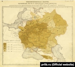 Кріпацтво в Російській імперії перед скасуванням. Мапа 1861 року