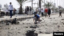 Daşary işler ministrliginiň öňünde bolan bombaly hüjümiň netijeleri, Aden, 15-nji aprel, 2016. 