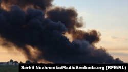 Пожежа на складі в Бориспільському районі після російського обстрілу, 20 серпня 2026 року