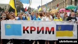  Во время «Марша защитников» ко Дню Независимости Украины. Киев, 24 августа 2020 года