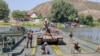 Pod mobil militar instalat de Armata Română, peste brațul Măcin al Dunării, la Frecăței, în Dobrogea, în timpul exercițiului Saber Guardian 25.
