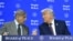 Pakistan's Prime Minister Shehbaz Sharif (L) and Kosovo's President Vjosa Osmani speak with US President Donald Trump at the "Board of Peace" meeting during the World Economic Forum (WEF) annual meeting in Davos on January 22, 2026.