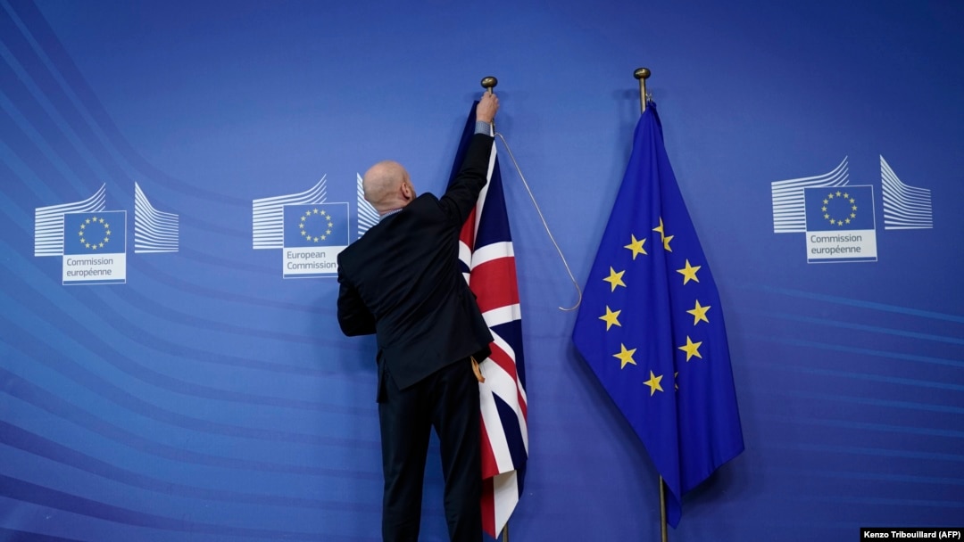 Zastava Velike Britanije i EU, Brisel