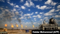 A view of the Bin Omar natural gas facility, part of the Basra Gas Company, north of the southern Iraqi port of Basra, December 14, 2017