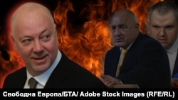 Колаж на Росен Желязков, Бойко Борисов и санкционираният за корупция от САЩ и Великобритания Делян Пеевски